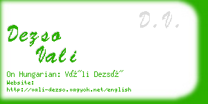 dezso vali business card